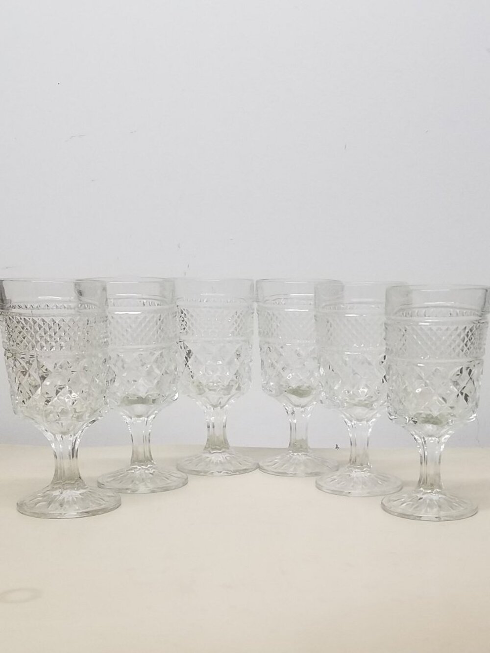 Wexford Collection Set of 6 Clear Pressed Glass Water Goblets by Anchor Hocking